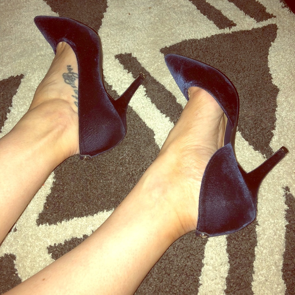 Blue Velvet Heels